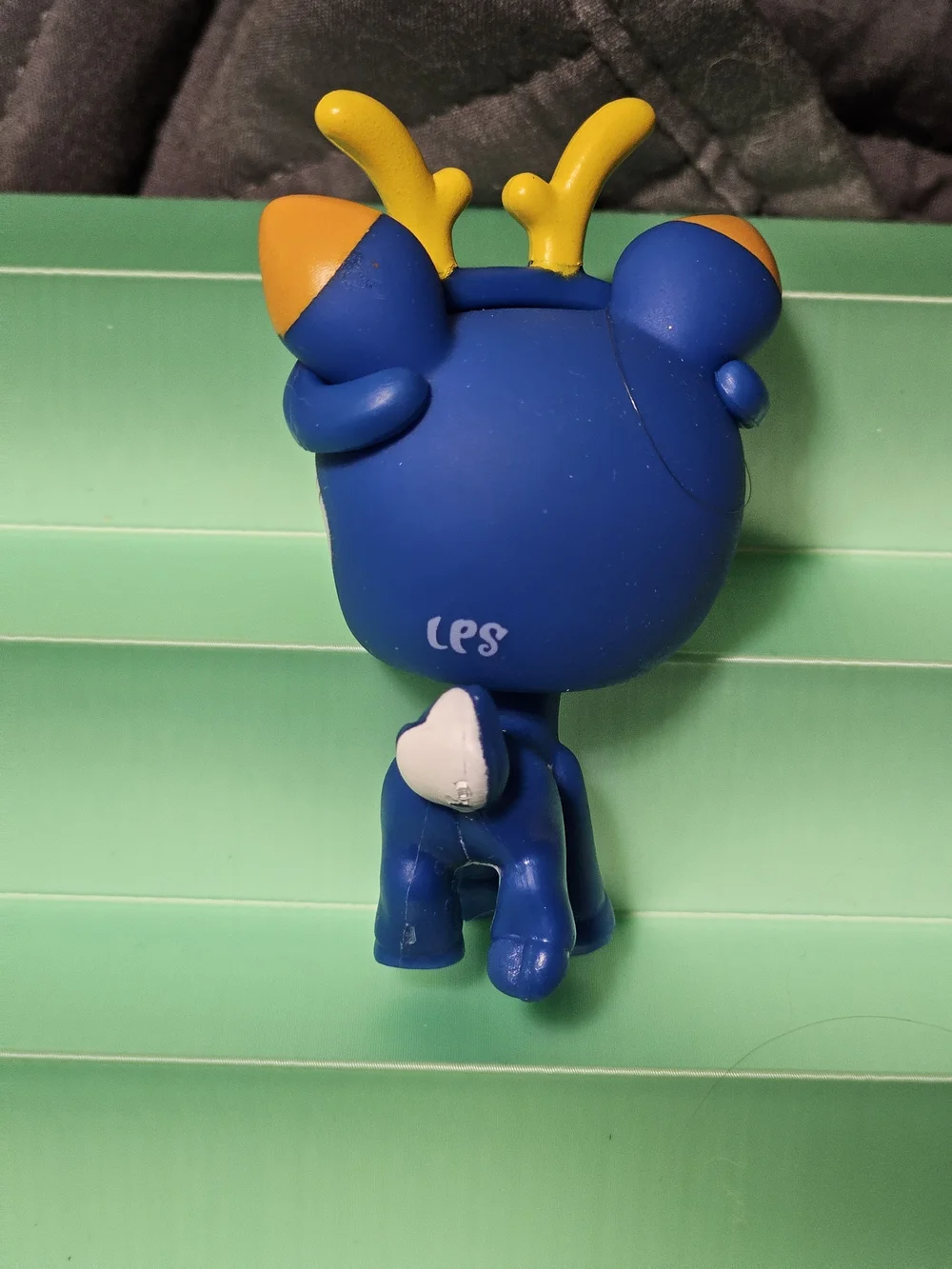 Littlest Pet Shop Blue Deer Figure with Yellow Antlers